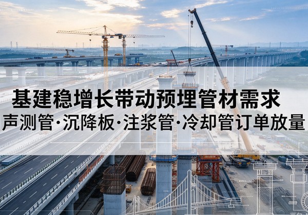 霍州基建稳增长带动预埋监测管材需求，声测管、沉降板、注浆管订单持续放量